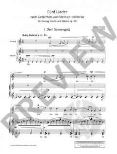 Fünf Lieder op. 99 von Stefan Heucke 
