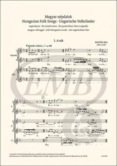 Hungarian Folk Songs BB 99 von Béla Bartók 