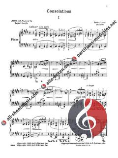 Consolations & Liebestraume For Piano von Franz Liszt 