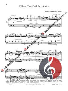 Two Part Inventions For The Piano von Johann Sebastian Bach 