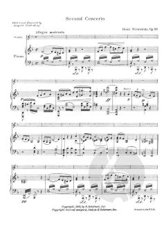 Second Concerto D Minor Op. 22 Violin Piano von Henryk Wieniawski im Alle Noten Shop kaufen
