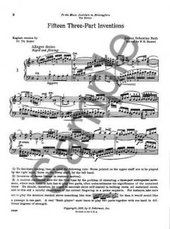 15 Three Part Inventions von Johann Sebastian Bach 