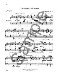 Variations Serieuses Op.54 von Felix Mendelssohn Bartholdy 