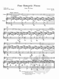 Four Romantic Pieces Op. 75 Violin And Piano von Antonín Dvorák im Alle Noten Shop kaufen