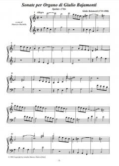 Sonate Per Organo von Giulio Bajamonti 