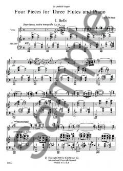 4 Pieces for 3 Flutes and Piano von Louis Moyse 