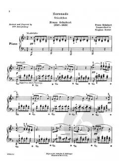 Standchen Serenade Piano Solo von Franz Schubert 