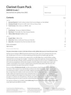 Clarinet Exam Pack 2022-2025 Grade 1 