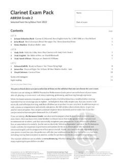 Clarinet Exam Pack 2022-2025 Grade 2 