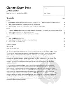 Clarinet Exam Pack 2022-2025 Grade 4 