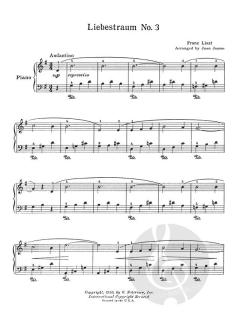 Liebestraum No.3 Piano Simplified Arrangement von Franz Liszt 