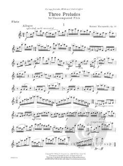 Three Preludes for Unaccompanied Flute Op. 18 von Robert Muczynski 