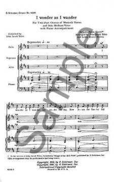 I Wonder As I Wander SSA With Medium Voice Solo (John Jacob Niles) 