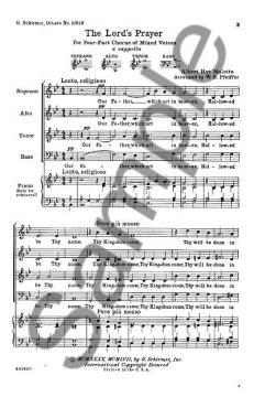 Lord's Prayer Unaccompanied Simplified Arrangement (Albert Hay Malotte) 