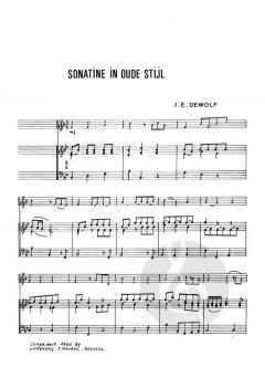 Sonatine in Oude Stijl von J.E. De Wolf 