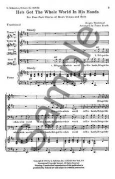 He's Got The Whole World In His Hands Organ 