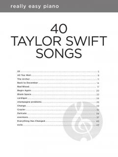 Really Easy Piano: 40 Taylor Swift Songs 