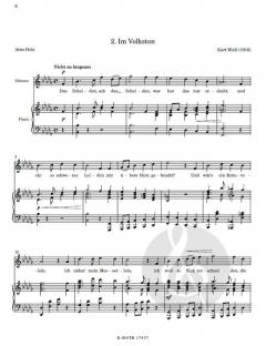 Frühe Lieder für Singstimme und Klavier von Kurt Weill 