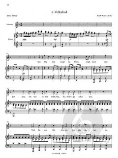 Frühe Lieder für Singstimme und Klavier von Kurt Weill 