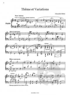 Thema mit Variationen für Klavier von Alexandre Mottu im Alle Noten Shop kaufen