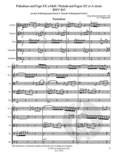 Präludium und Fuge a-Moll BWV 865 von Johann Sebastian Bach 
