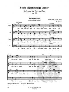 6 vierstimmige Lieder op. 120 von Louis Spohr 
