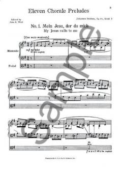 11 Chorale Preludes for the Organ von Johannes Brahms 