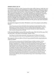 Hermit Songs von Samuel Barber 