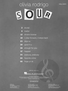 Sour (Easy Piano) von O. Rodrigo 