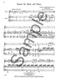 Sonata Op. 17 von Ludwig van Beethoven für Horn und Klavier