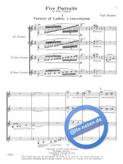 5 Portraits For 4 Clarinets 