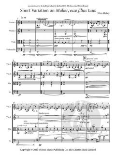 Short Variation on Mulier, ecce filius tuus von Nico Muhly 