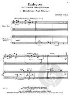 Dialogues Piano Solo With Orchestra Reduction von Morton Gould 
