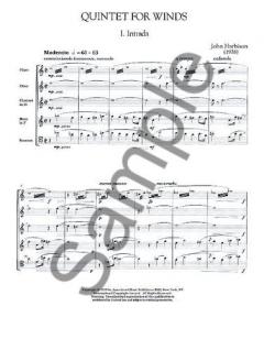 Quintet For Winds von John Harbison für Holzbläserensemble im Alle Noten Shop kaufen