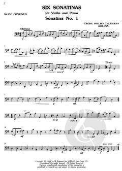 Six Sonatinas Vln/Piano von Georg Philipp Telemann 