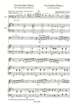 2 Pushkin Walzer op. 120 von Sergei Sergejewitsch Prokofjew für Violoncello und Klavier im Alle Noten Shop kaufen