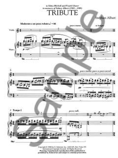 Tribute For Violin And Piano von Stephen Albert im Alle Noten Shop kaufen