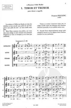 Quatre Motets Pour Un Temps De Penitence Satb (Francis Poulenc) 