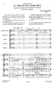 Quatre Motets Pour Un Temps De Penitence Satb (Francis Poulenc) 