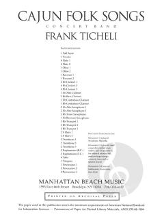 Cajun Folk Songs von Frank Ticheli 