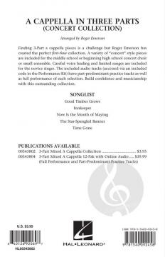 A Cappella in 3 Parts von Roger Emerson 