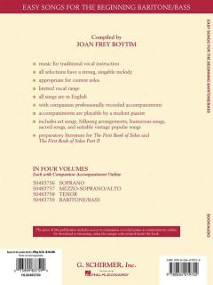 Easy Songs For The Beginning Baritone/Bass 