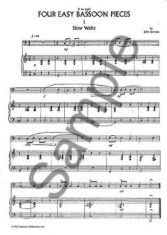 4 Easy Pieces For Bassoon And Piano (John Burness) 