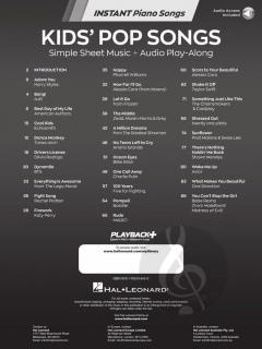Kids' Pop Songs - Instant Piano Songs 