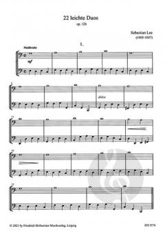 22 leichte Duos op. 126 von Sebastian Lee 