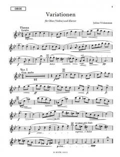 Variationen für Oboe (Violine) und Klavier von Julius Weismann im Alle Noten Shop kaufen