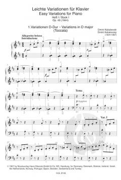 Leichte Variationen op. 40 - Heft 1 von Dmitrij B. Kabalevski für Klavier im Alle Noten Shop kaufen