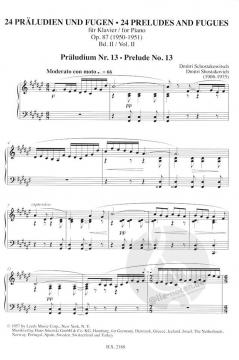 24 Präludien und Fugen für Klavier op. 87 Band 2 von Dmitri Schostakowitsch im Alle Noten Shop kaufen