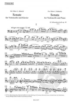 Sonata For Violoncello And Piano Op. 119 von Sergei Sergejewitsch Prokofjew im Alle Noten Shop kaufen