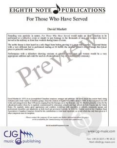 For Those Who Have Served von David Marlatt 